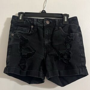 EUC Aeropostale High Rise MIDI Women’s Denim Distressed Shorts size 2